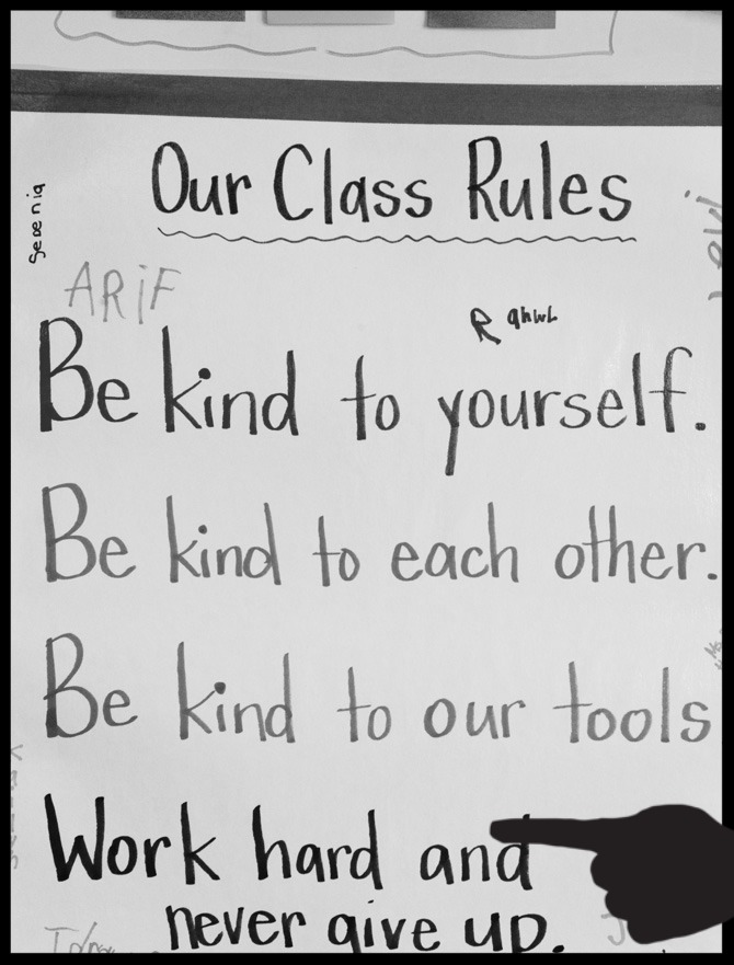 Classroom rules display